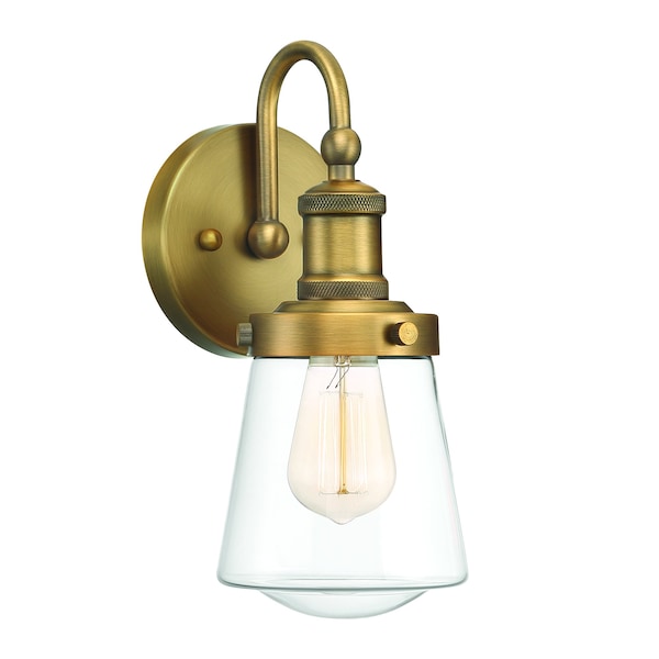 Designers Fountain Taylor 5.25in 1-Light Old Satin Bronze Industrial Indoor Wall Sconce with Clear Glass Shade 69501-OSB - main